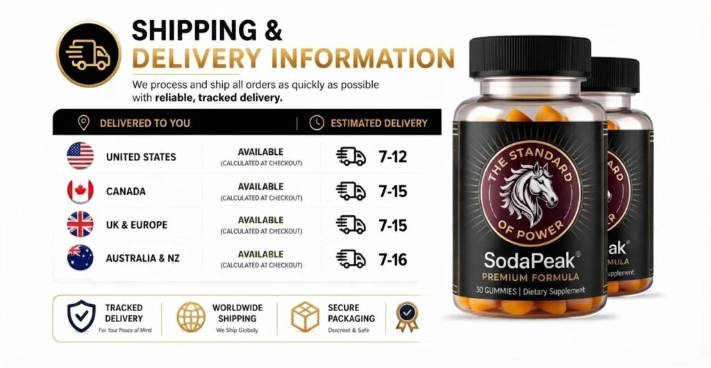 SodaPeak shipping and delivery information